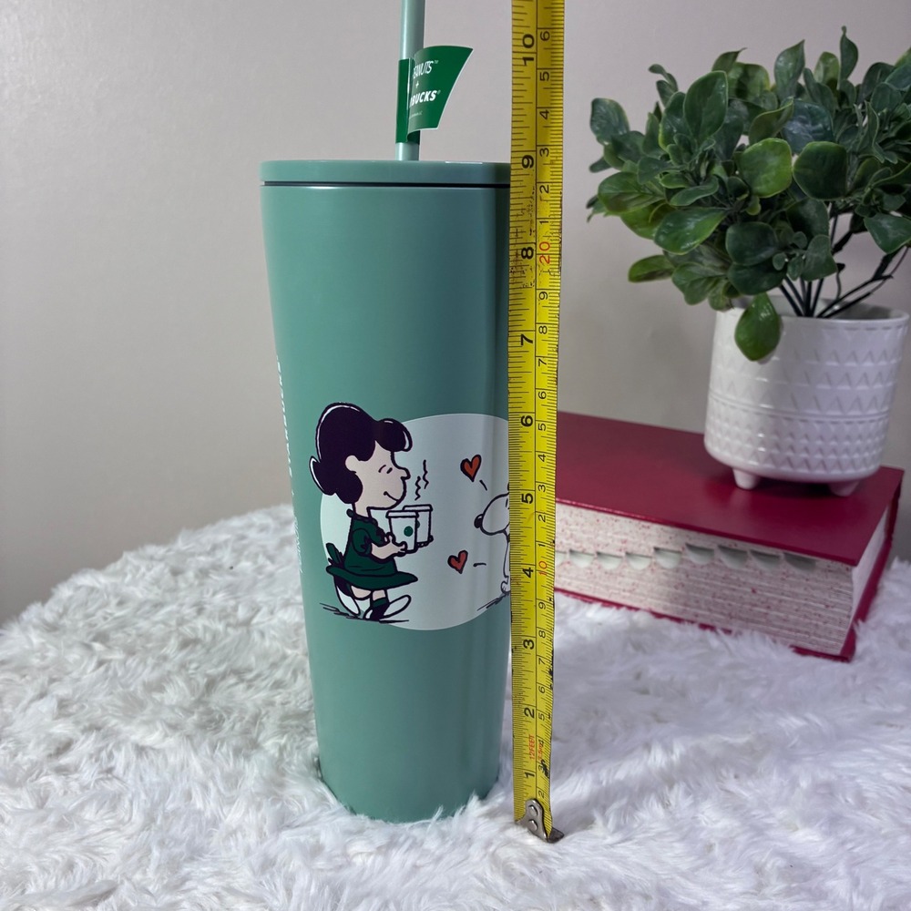 Starbucks Peanuts Snoopy Tumbler Sage Green 24oz New Limited Edition Exclusive - Picture 6 of 6